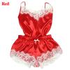 New Women's Sleepwear Sexy Lace Satin Pajama Sets Nightwear Sleeveless Tops+Shorts 2 Pcs Sets Pyjama Sets For Women Pijama