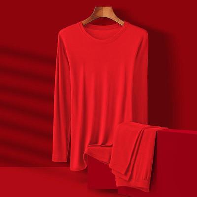 Красный двухсторонний бесшовный мужской комплект термобелья - Snake Year Zodiac Lenzing Modal Edition