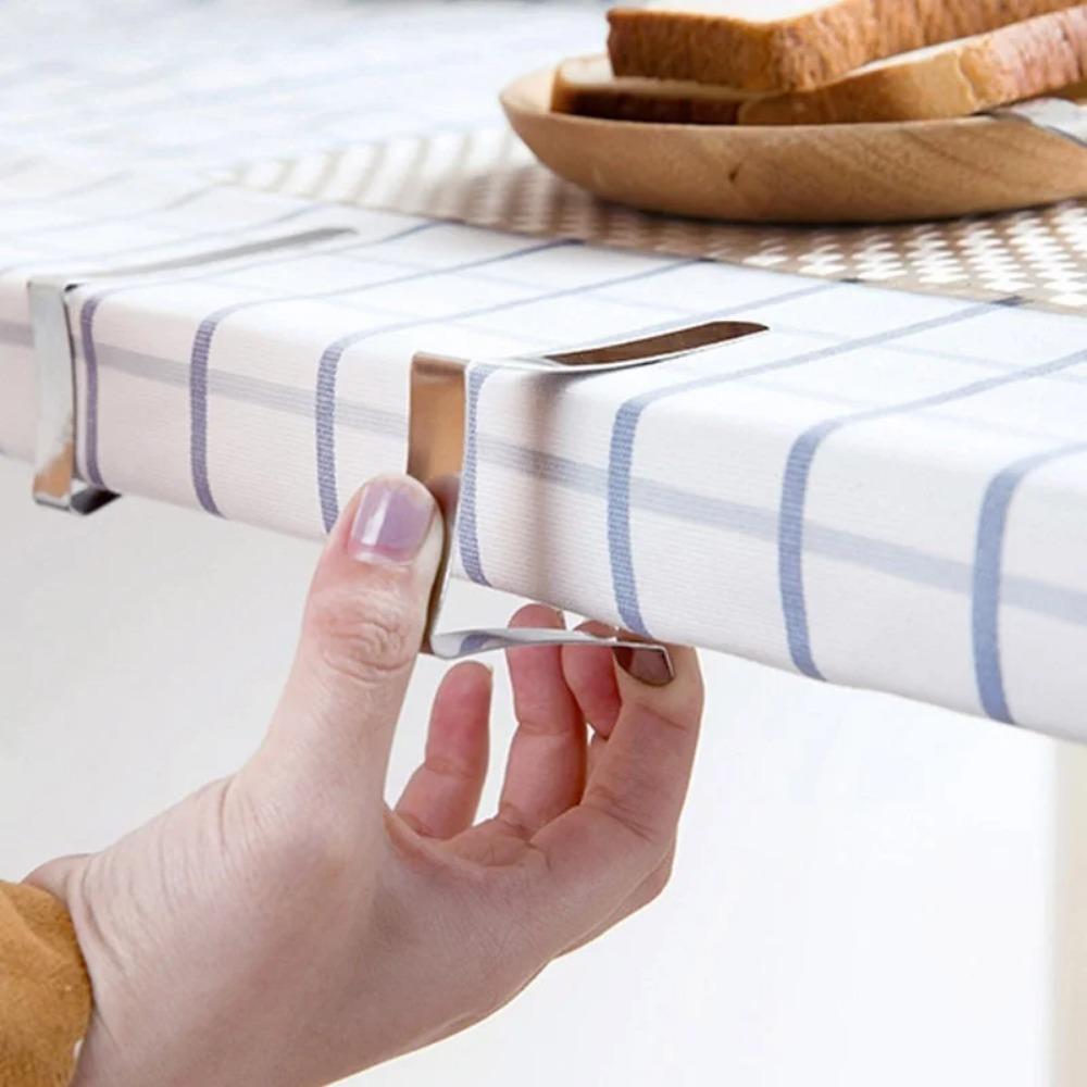 50 шт., противоскользящий зажим для скатерти из нержавеющей стали, Нескользящий крепежный держатель, зажим для свадьбы, кемпинга, променада, чехла для скатерти