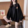 New Spring and Autumn Fashion Trend Lazy Round Neck Print Loose Relaxed Oversized Belly Covering Versatile Women's Sweater