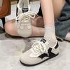 Spring/Autumn New Style Round Toe Flat Lace Casual Shoes Color Matching Fashionable Comfortable Elegant Women's Walking Shoes