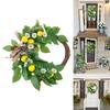 Artificial Bowknot Wreath with Lemon for Front Door, Spring Wreath for Front Door Farmhouses Outdoor Wedding Decorations