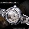 Ladies' Light Luxury Fashion Water Diamond Hollow Mechanical Watch Waterproof Luminous Automatic Mechanical Watch