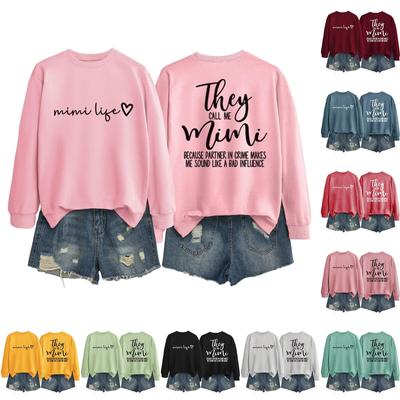 Женская повседневная модная блузка с длинным рукавом и круглым вырезом с принтом