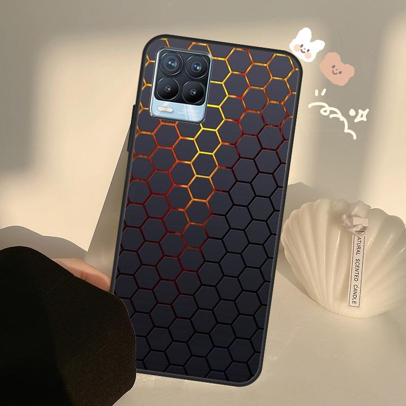 3D Шестиугольный Чехол для Realme C55 C63 C61 C51 C53 C25 C65 C67 C71 C75 11 12 13 14 Pro Plus GT6 GT7 15 Pro