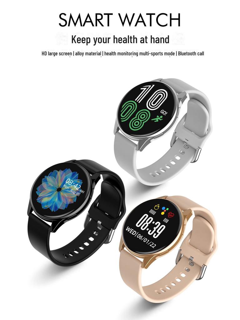 T2pro Smartwatch: Cross-border Bluetooth, Round Screen, Heart Rate Monitor, Step Counter, Call & Message Alerts.