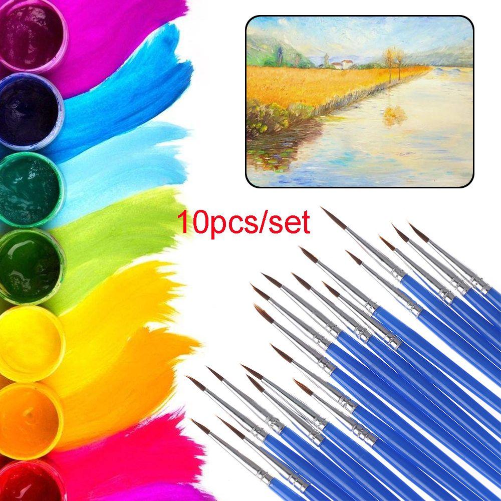 10pcs/set Crafts Painting Drawing hook line pen Oil Painting Brushes Nylon hair Watercolor