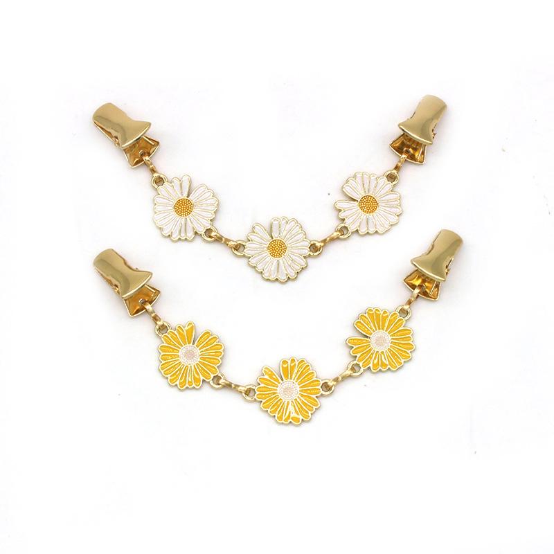 Клипсы для кардигана в виде цветка ромашки, зажим для талии, для рубашки, платья, свитера, шали, куртки, броши, пряжка-зажим, держатель для женской одежды