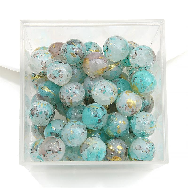 10 мм стеклянные бусины-попки Halo Inside Broken Round Бусины из глазури Ретро-бисер ручной работы Diy Ice Crack Jewelry Бусины-попки для изготовления ювелирных изделий