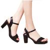 Chunky Heel Platform Women's Heeled Sandals Summer 2024 New Buckle Strap Elegant Sandals for Women Fashion Bling PU Shoes Ladies