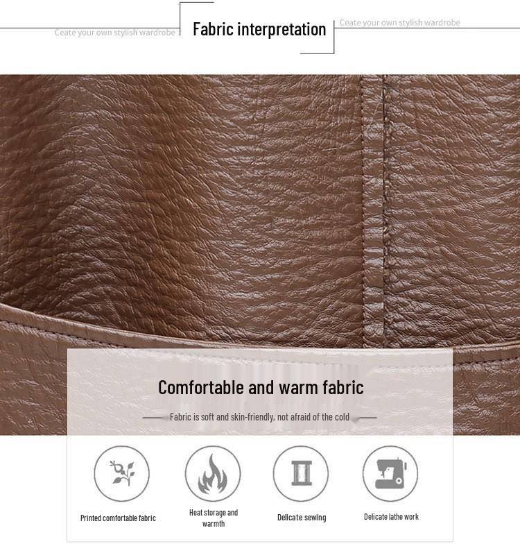 Двусторонняя куртка из ПУ кожи с меховой подкладкой и карманами - Женская модная повседневная верхняя одежда