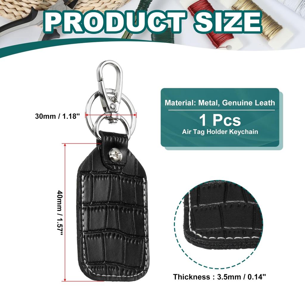 [PATIKIL] Leather Key Fob Key Cover RFID Key Fob Protector 1.57"x0.14" Black