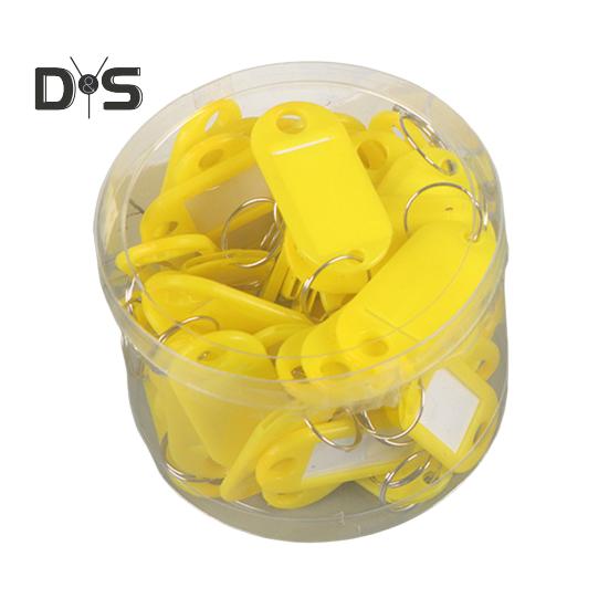 50 шт. Пластиковые брелки для ключей, идентификационные бирки с раздельным кольцом для ключей, бумажная вставка, брелки для ключей, писчая бумага, органайзер для ключей