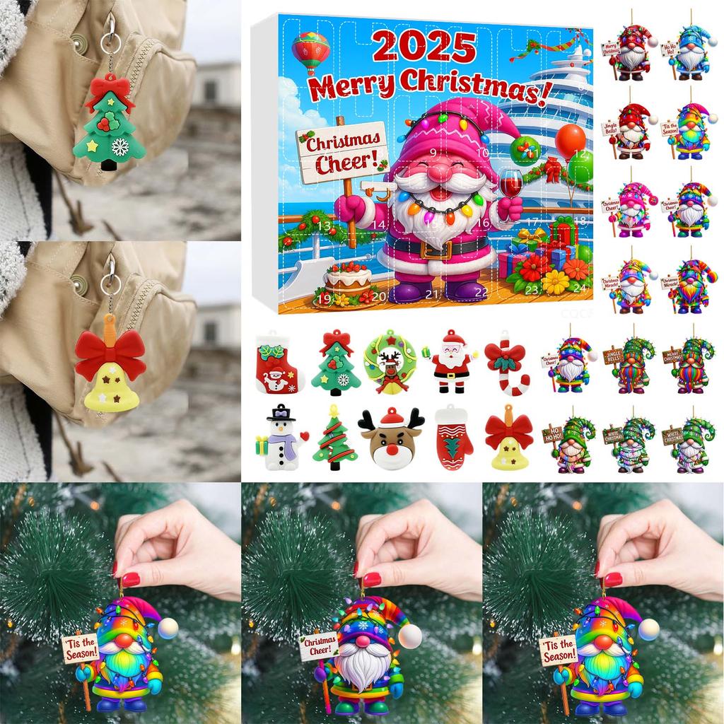 Домашний акриловый декор Праздничный адвент-календарь Коллекционные адвент-календари Набор 2D причудливых гномов Памятный домашний декор Коллекционные предметы