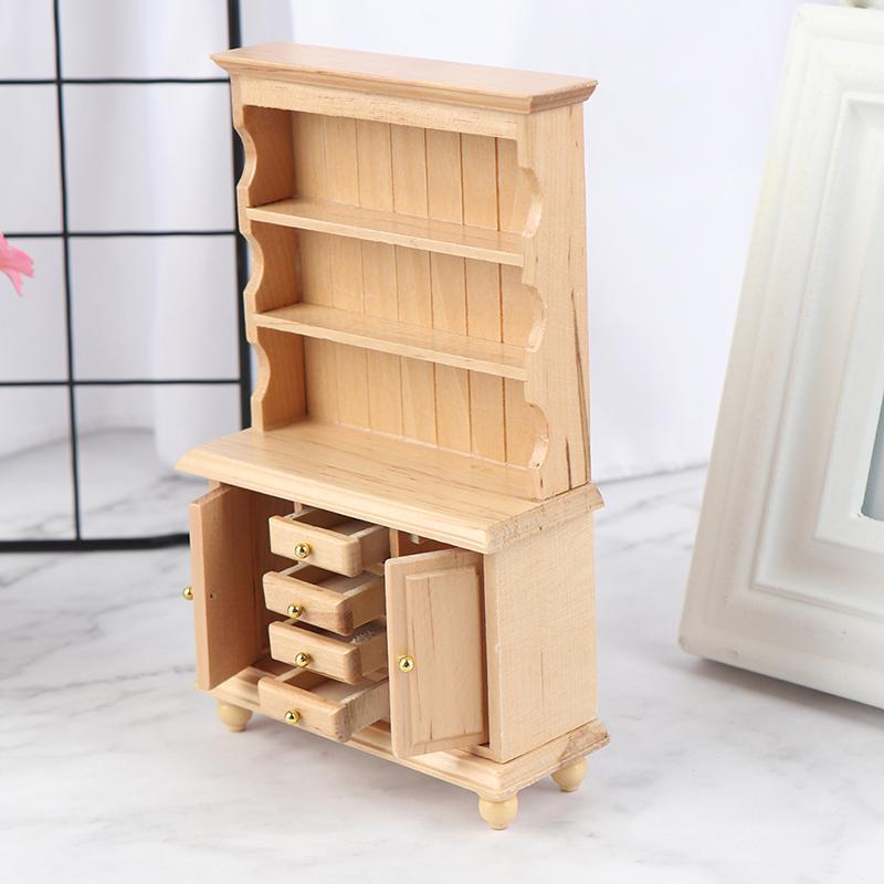 1:12 Миниатюрная мебель для кукольного домика Многофункциональный деревянный шкаф Книжный шкаф Книжная полка