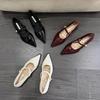 2024 Spring French Retro Pointed Toe Medium High Heels for Women