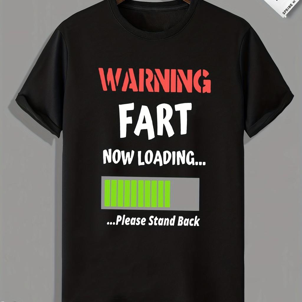 Unisexs Summer Warning Fart Print Tshirt Top Casual Harajuku Top Funny Graphic Tshirt