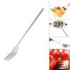 Extendable Fork Silver Stainless Telescopic Dinner Fruit Dessert Long Cutlery BBQ Meat Fork Kitchen Practical Tools
