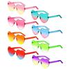 Funny Colorful Gradient Lenses Shades Heart-shaped Sunglasses Party Sun Glasses Heart Glasses