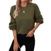 Solid Colour Pullover Women's Plus Size Sweater Autumn and Winter Loose Round Neck Reverse Lantern Sleeve Sweater