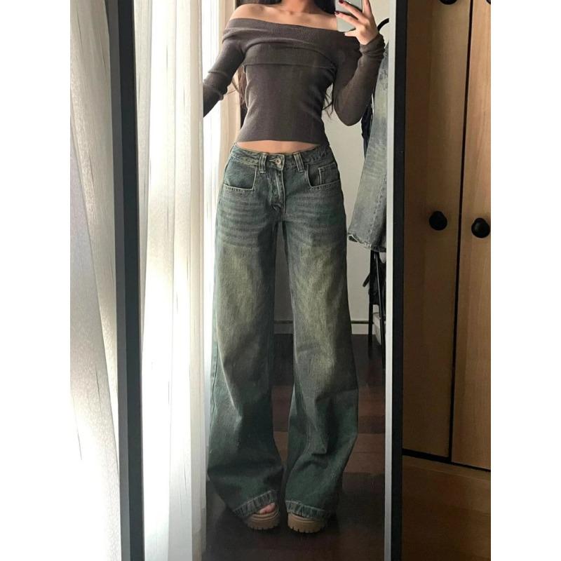 Y2k Vintage Baggy Jeans for Women Washed Casual High Waist Loose Denim Pants Streetwear Korean Wide Leg Jeans Trousers