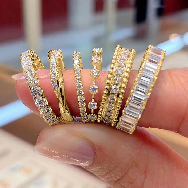 Элегантное женское кольцо Cao Shi с инкрустацией цирконами и платиновым покрытием