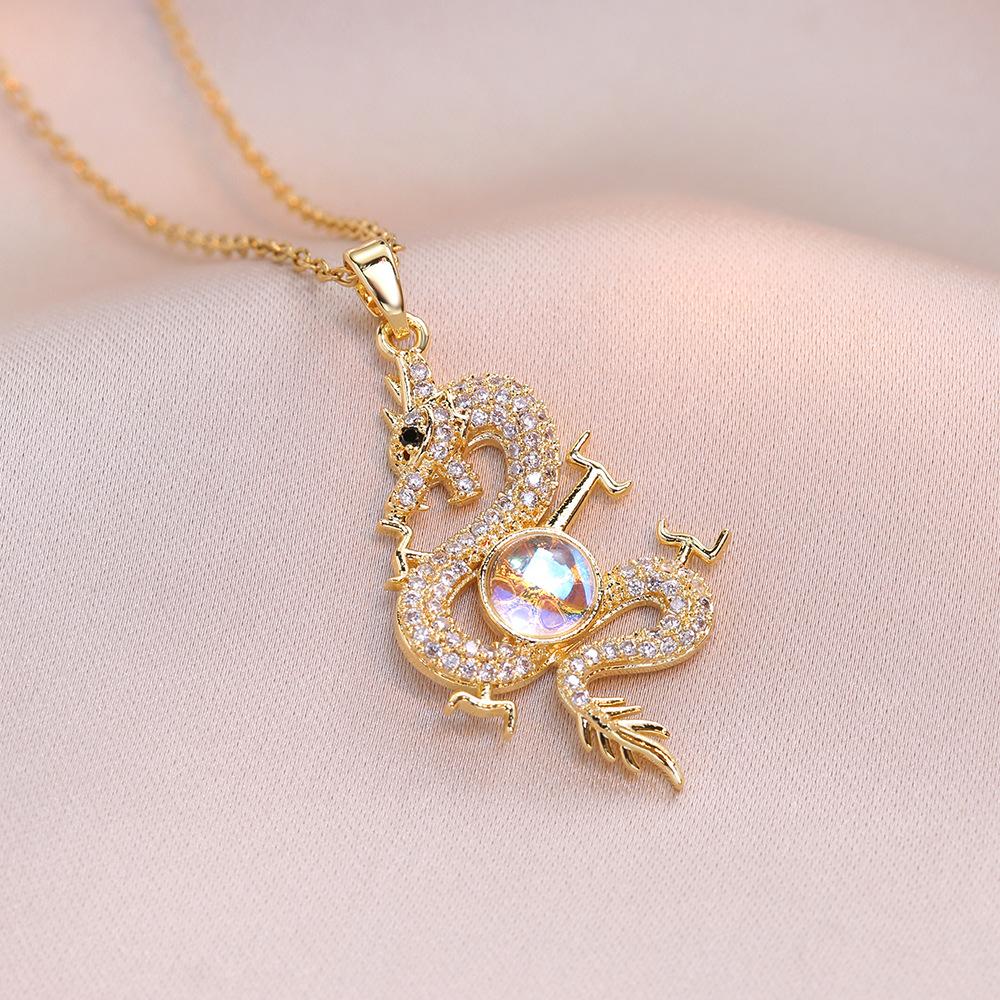 Роскошное ожерелье с подвеской в ​​виде дракона для женщин, новинка 2024 года, цепочка из нержавеющей стали, ювелирные изделия, аксессуары для вечеринок