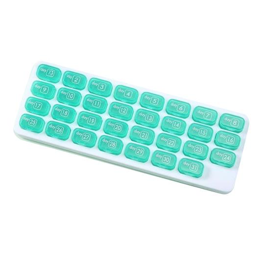 Monthly Pill Organizer with Removable Pocket-Sized Storage Box Snap Lid Storage Case for Daily