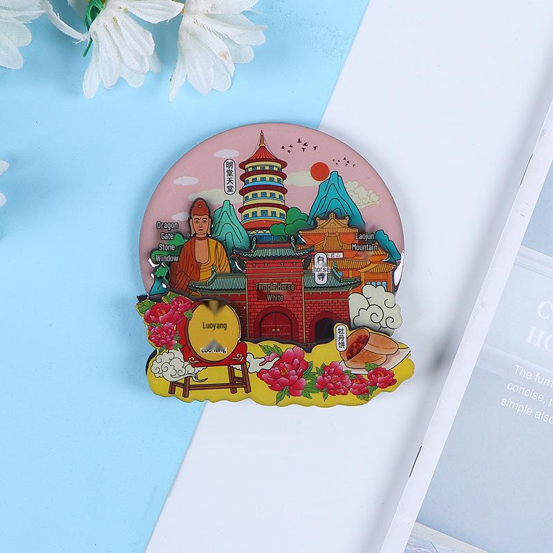 Национальный город Живописный Мультяшный Деревянный Эпоксидный Магнит на Холодильник