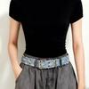 Metal Buckle Star Hole Sequin Belt Double Grommet Hole Trouser Decor Decoration  Dress Decor