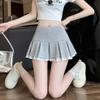 Cute Pleated Skirt for Women Summer Solid High Waist A-line Shorts Lace Stitching Mini Skirt Y2k Vintage Clothing