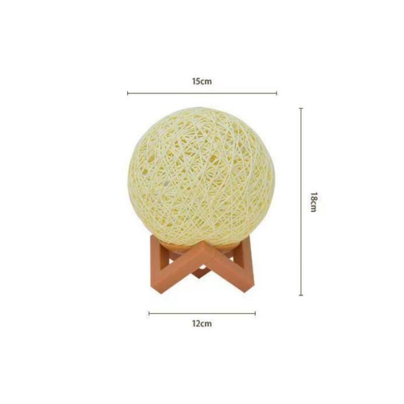 1 шт. Настольная лампа из ротангового шара, USB-вилка, регулируемая яркость, ночник, подарок, деревянная подставка, декор для прикроватной тумбочки, ночник для спальни
