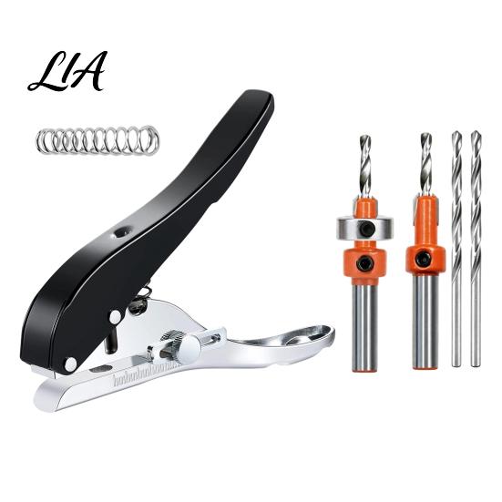 Woodworking Hole Puncher Single Puncher, Adjustable 3 in 1 Edge Tool, Professional Wood Drill Guide Precision Drilling Handheld Punching
