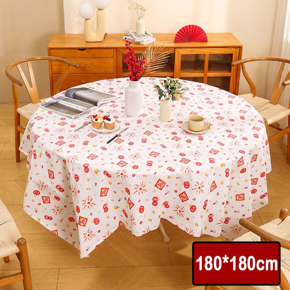 Thickened Chinese New Year Table Cloth PEVA Red Festive Table Cloth  New Year Party Supplies
