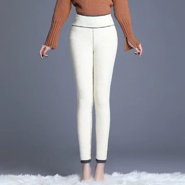 Autumn and Winter Thick Plus Size Plush Fleece Leggings Women Elastic High Waist Plush Warm Legging Pants Lady Elegant Slim Fit Woman Legging 25008