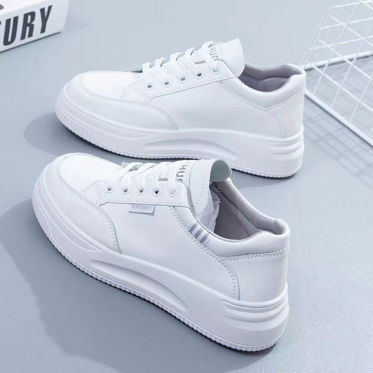 Маленькие белые туфли женские весна-осень 2024 года новые туфли на толстой подошве ins tide туфли в стиле колледж мягкая подошва универсальные повседневные туфли