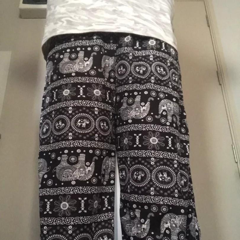 Elephant Pants Men Women Unisex Plus Size High Waist Summer Thailand Thin Straight Trousers Casual Streetwear Bottoms Clothing Fashion