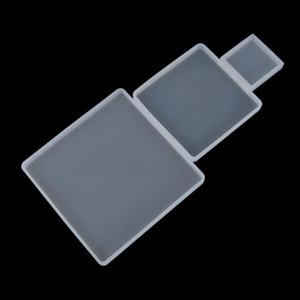 Fluid Arts Cup Mad Pendant Agate Epoxy Resin Casting Molds Square Jewelry Making Mould Coaster Mold
