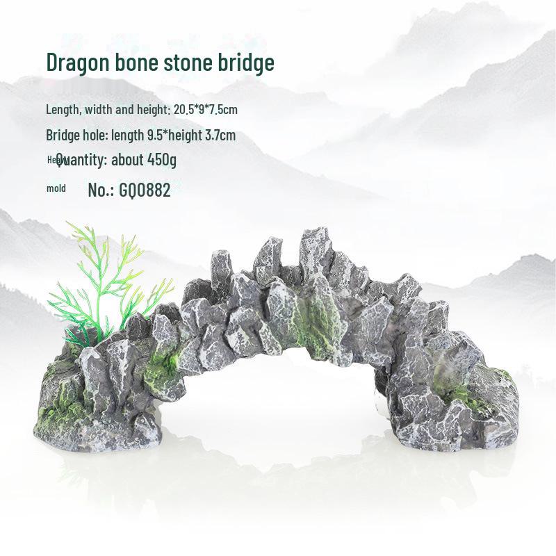 Aquarium Resin Fish Tank Decorations - Bridge Design for Tropical Fish