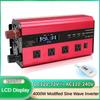 4000 Вт/5000 Вт Инвертор с модифицированной синусоидой Портативный автомобильный инвертор Бытовой ЖК-интеллектуальный дисплей Преобразователь напряжения
