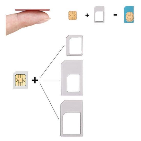 4 шт. Универсальный адаптер-конвертер для SIM-карт телефона с мобильного на Micro/Standard