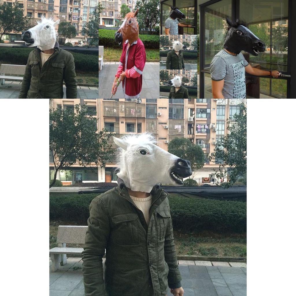 Маска головы лошади из латекса премиального качества, идеально подходящая для Хэллоуина и косплей-вечеринок