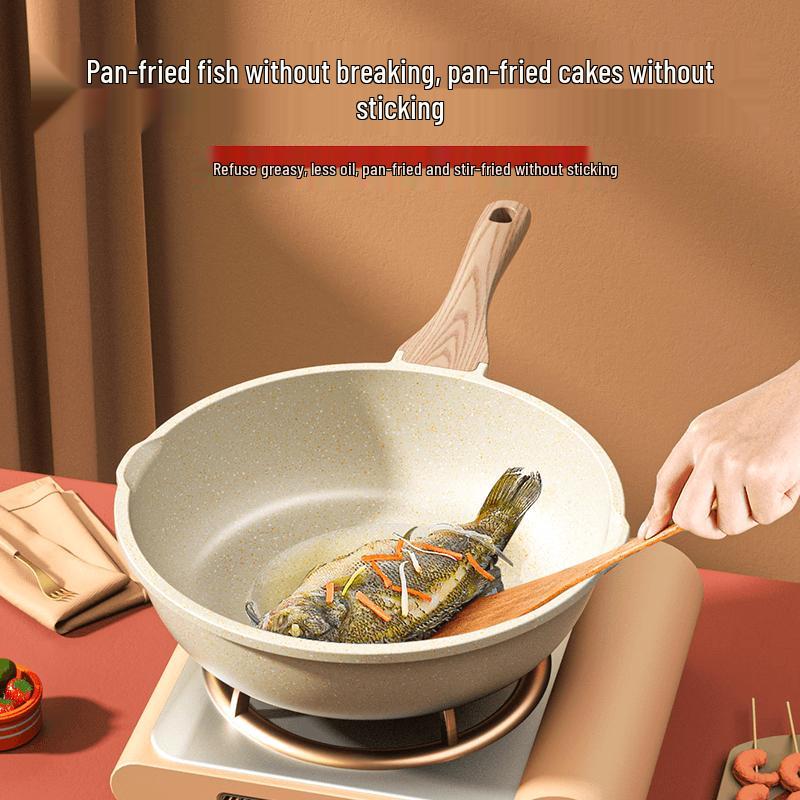 AUX Light-Weight Non-Stick Stir-Fry Pan with Lid