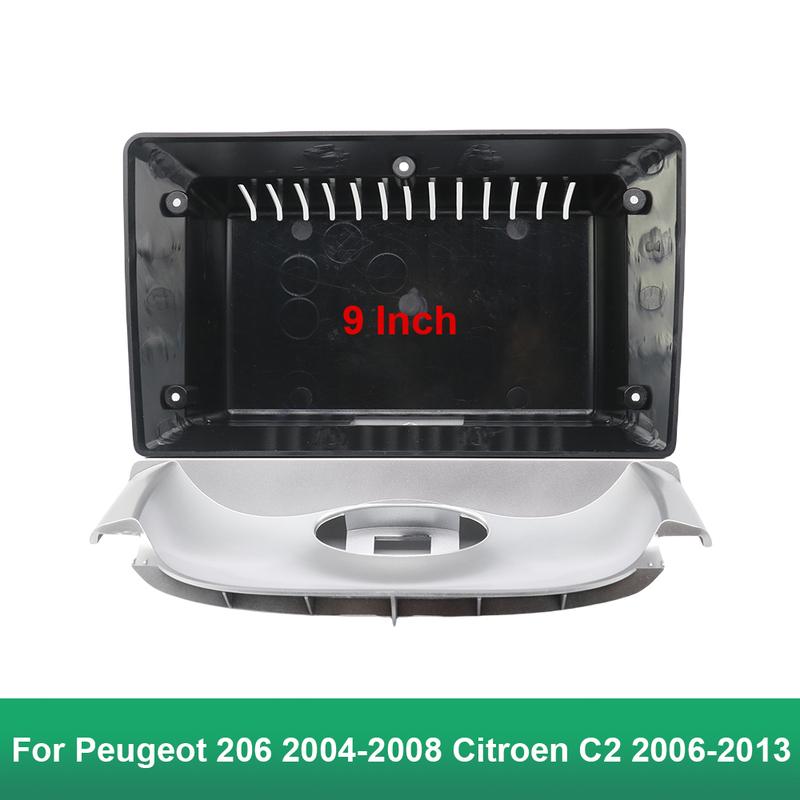 For PEUGEOT 2004-2008 206/2006-2013 CITROEN C2 9 Inch Fascias Car Radio Player 2 Din Panel Dash Board Cover Frame