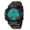Senors Digital Sports 50m Water Stylish LED Outdoor Watch Men's Watch, Resistant, Multi-Function Display, (01-Gold)