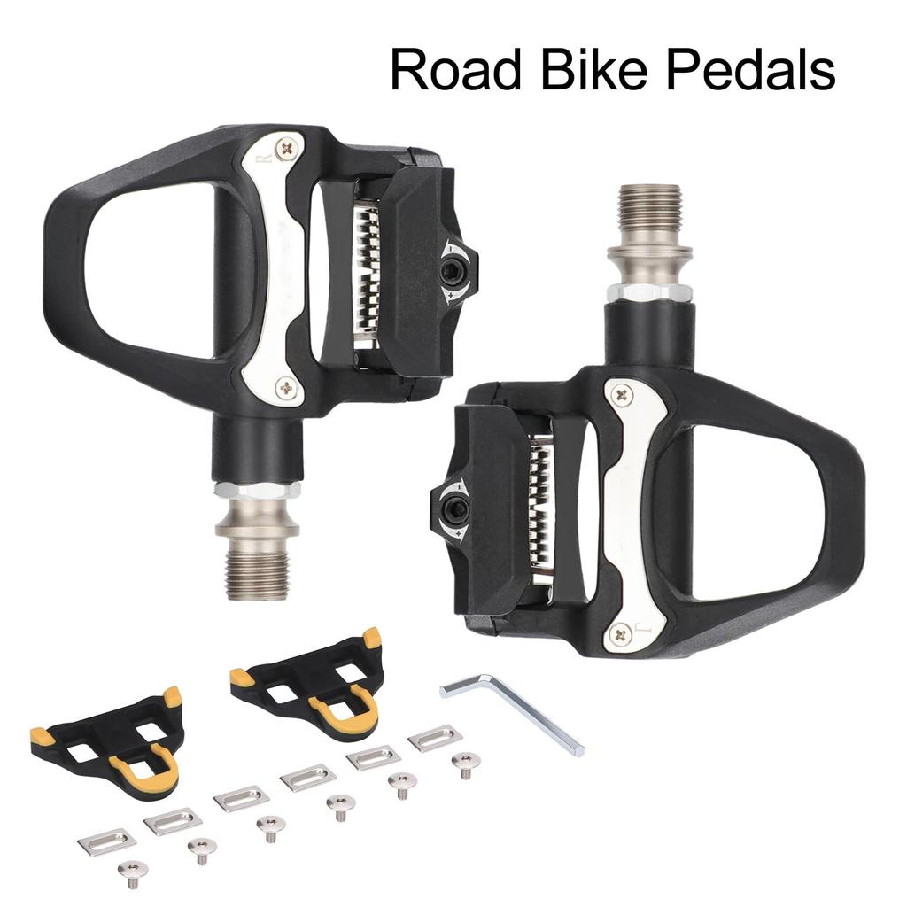 Dilwe Road Bike Pedals, Chromoly Axle, Adjustable Tension, Self-Locking, with SPD System
