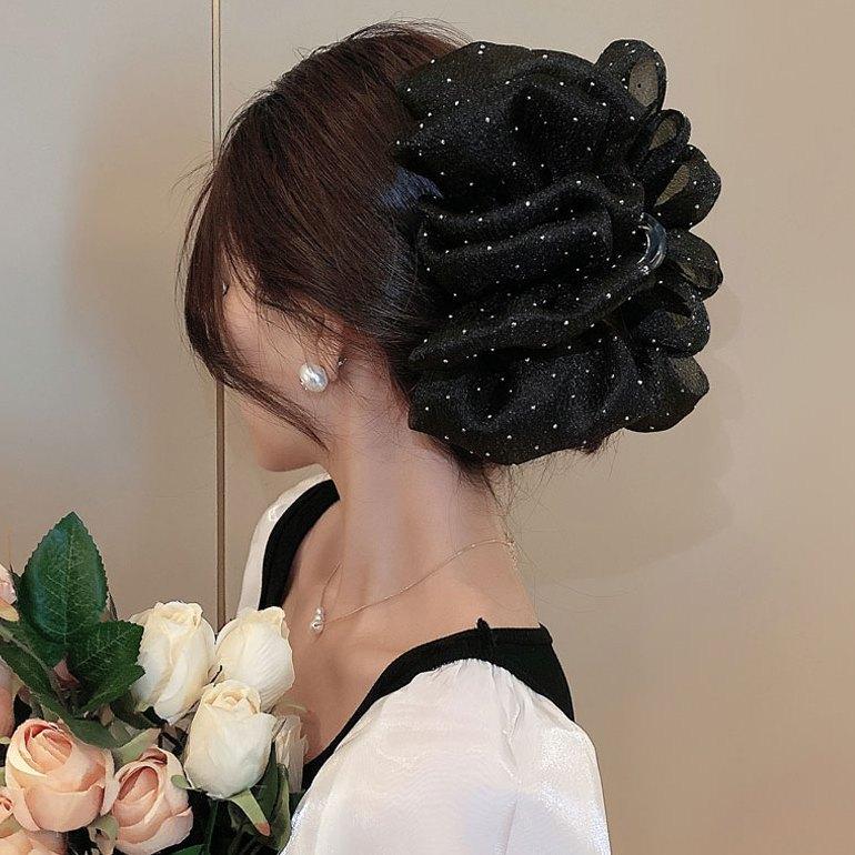 Элегантная заколка для волос с бантом и стразами, двухсторонняя заколка в виде акулы, корейские аксессуары для волос принцессы для женщин