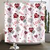 Happy Valentines Day Heart Shower Curtain Red Pink Romantic Falling Love Heart Sweet Lovers Waterproof Bathroom Curtain Decor