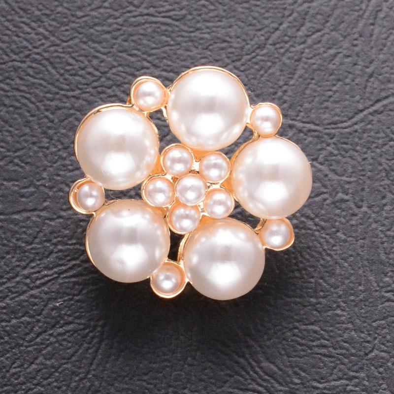 5Pcs Luxury Rhinestone Pearl Flower Shirts Buttons Fashion Bridal Wedding Dresses Decorative Buttons Sewing Apparel Accessories