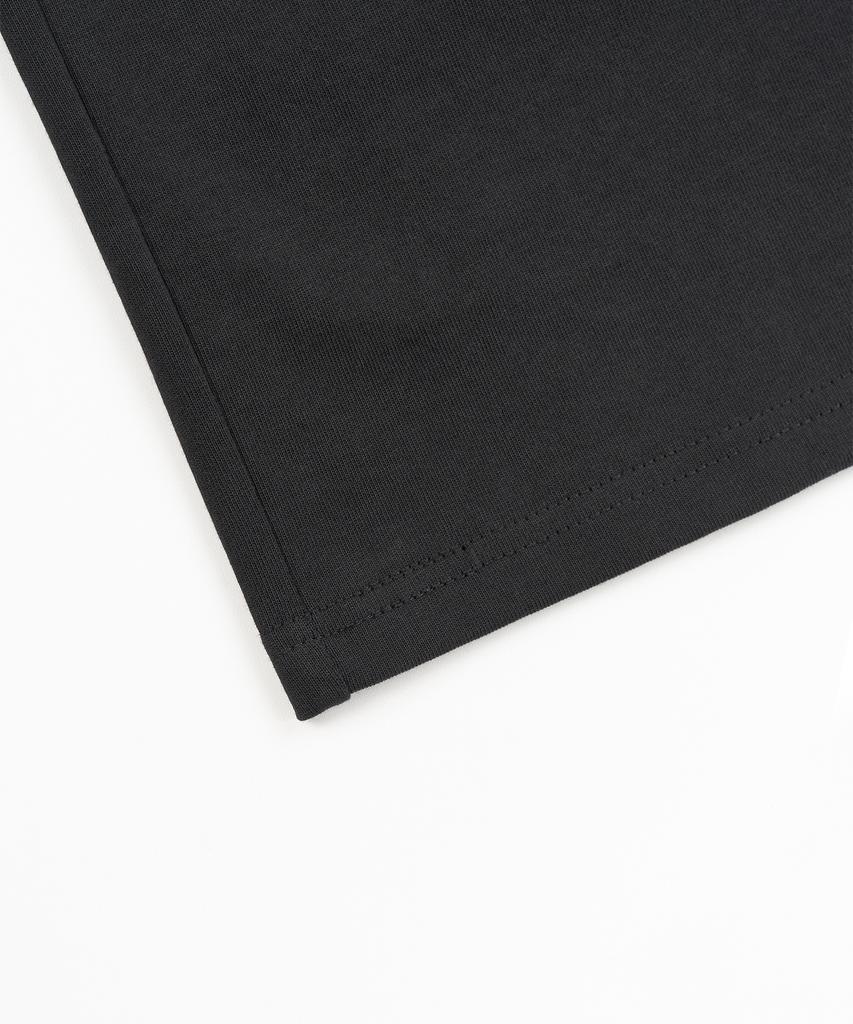 КОФЕ [S-XXL] Узкая укороченная футболка-henley с половинным рукавом (черный)